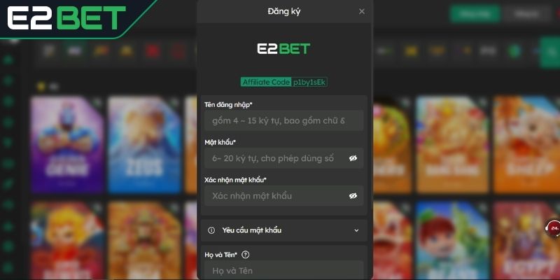 Mở account thành viên E2BET là bước cơ bản đầu tiên