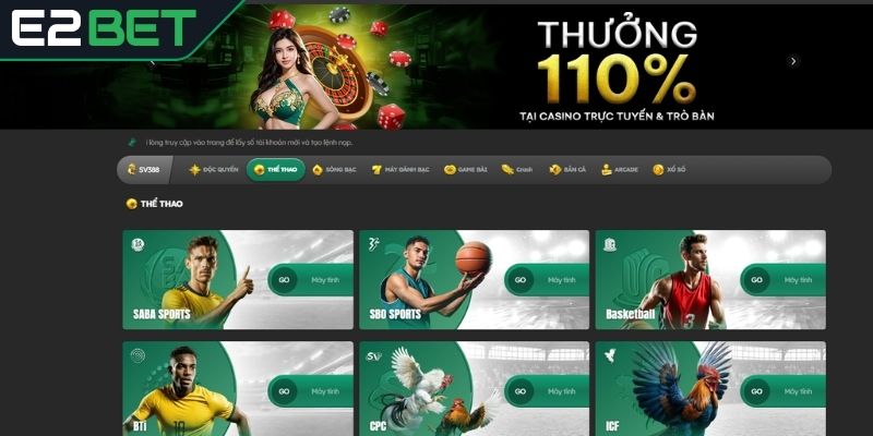 Tổng quan về thể thao E2BET